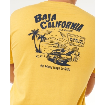 RIP CURL T-SHIRT STREAMLINE CAR RELAXED OCHRE