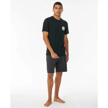 RIP CURL T-SHIRT WETSUIT ICON WASHED BLACK