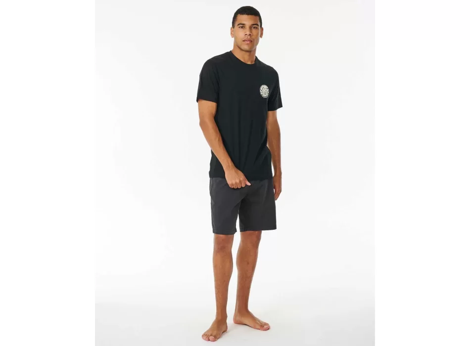 RIP CURL T-SHIRT WETSUIT ICON WASHED BLACK