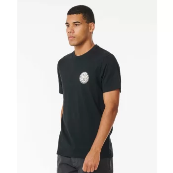 RIP CURL T-SHIRT WETSUIT ICON WASHED BLACK