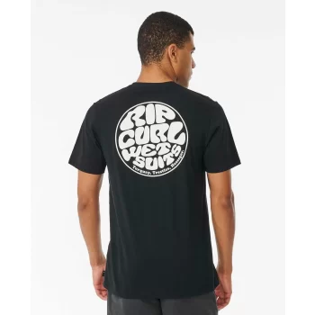 RIP CURL T-SHIRT WETSUIT ICON WASHED BLACK