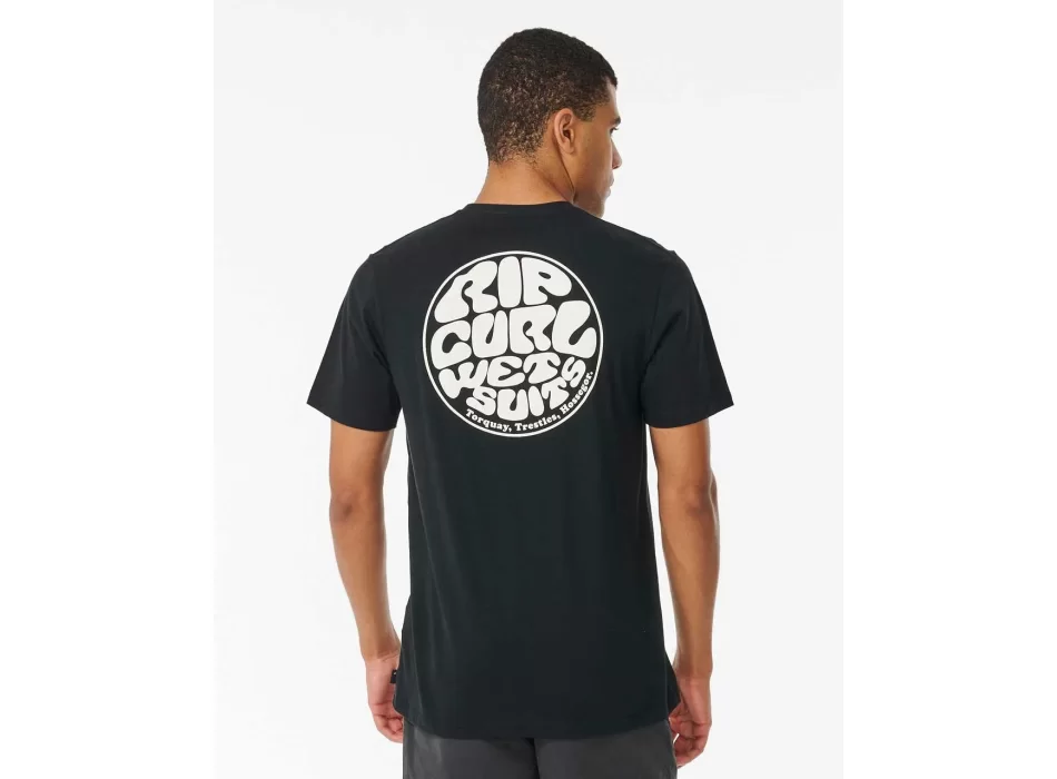 RIP CURL T-SHIRT WETSUIT ICON WASHED BLACK