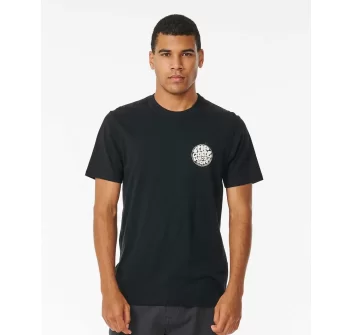 RIP CURL T-SHIRT WETSUIT ICON WASHED BLACK