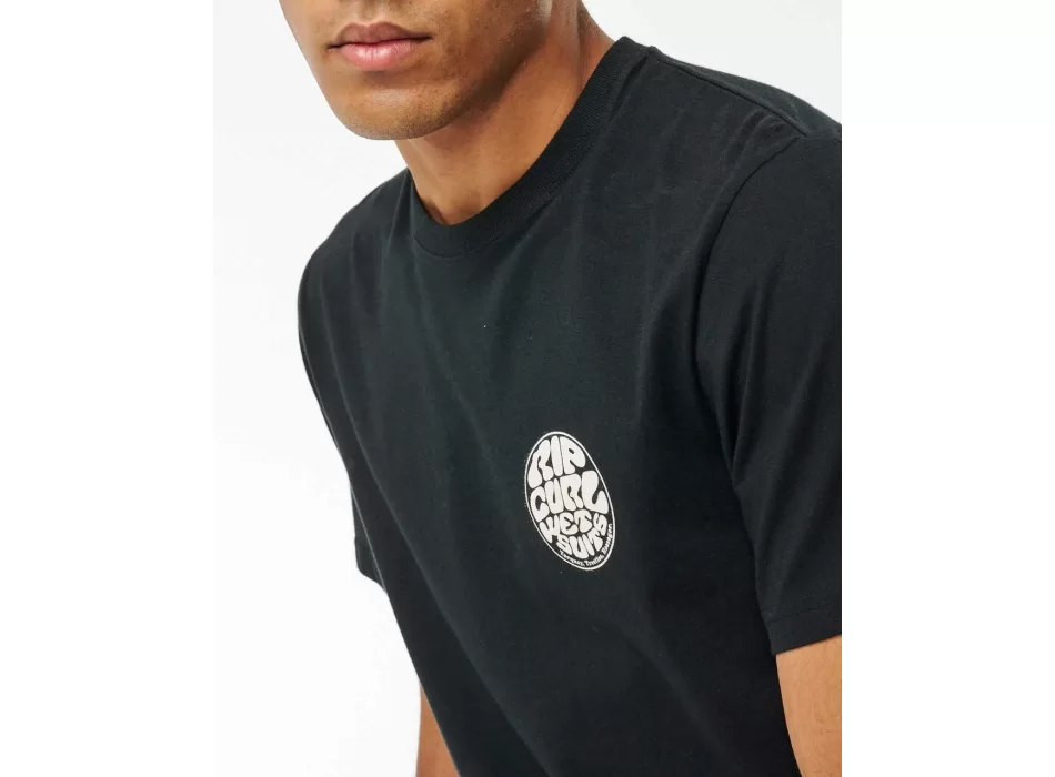 RIP CURL T-SHIRT WETSUIT ICON WASHED BLACK