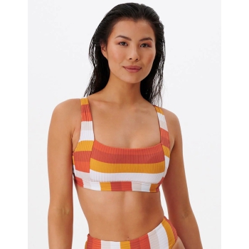 RIP CURL TOP PREMIUM SURF D CUP CROP CINNAMON