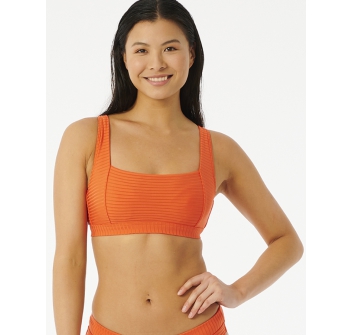 RIP CURL TOP PREMIUM SURF D CUP CROP HOT ORANGE