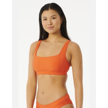RIP CURL TOP PREMIUM SURF D CUP CROP HOT ORANGE