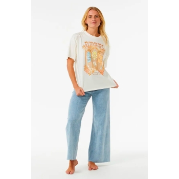RIP CURL TROPICAL TOUR HERITAGE T-SHIRT DONNA BONE