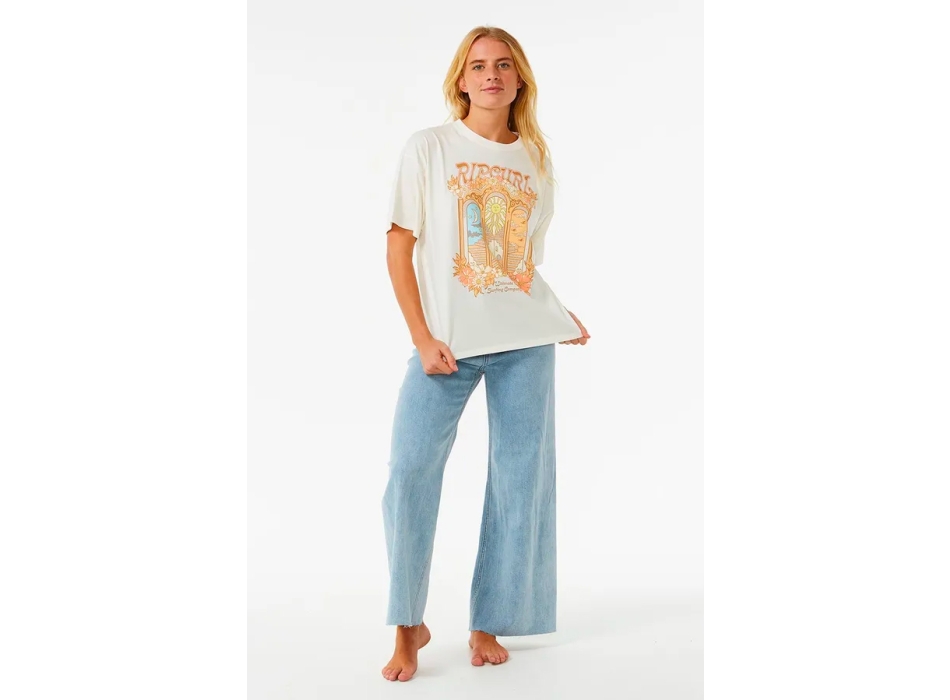 RIP CURL TROPICAL TOUR HERITAGE T-SHIRT DONNA BONE