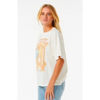RIP CURL TROPICAL TOUR HERITAGE T-SHIRT DONNA BONE