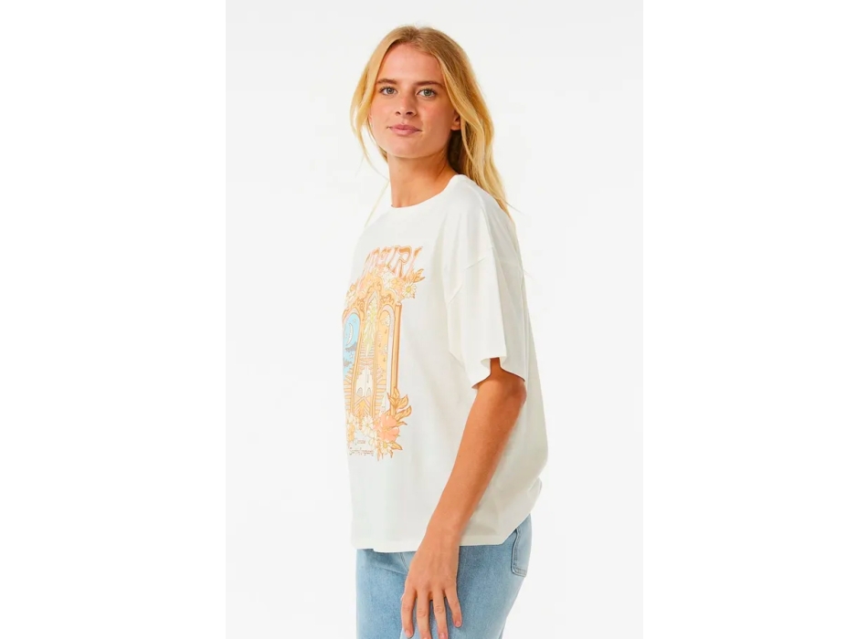 RIP CURL TROPICAL TOUR HERITAGE T-SHIRT DONNA BONE