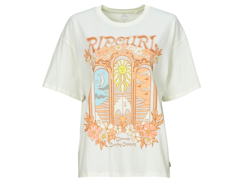 RIP CURL TROPICAL TOUR HERITAGE T-SHIRT DONNA BONE