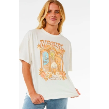 RIP CURL TROPICAL TOUR HERITAGE T-SHIRT DONNA BONE