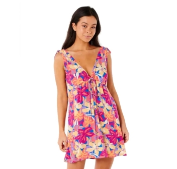 RIP CURL VESTITO ES VEDRA COVER UP PARTY DRESS MULTI