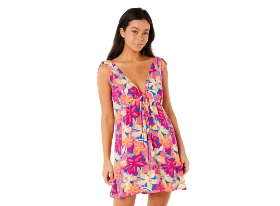RIP CURL VESTITO ES VEDRA COVER UP PARTY DRESS MULTI