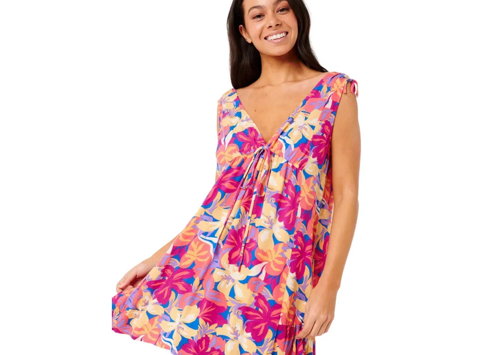 RIP CURL VESTITO ES VEDRA COVER UP PARTY DRESS MULTI