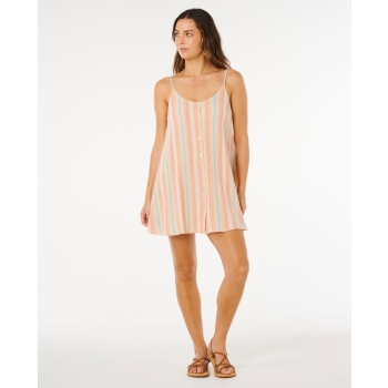 RIP CURL VESTITO SURF SIDE SHIRRED DRESS LIGHT GREEN