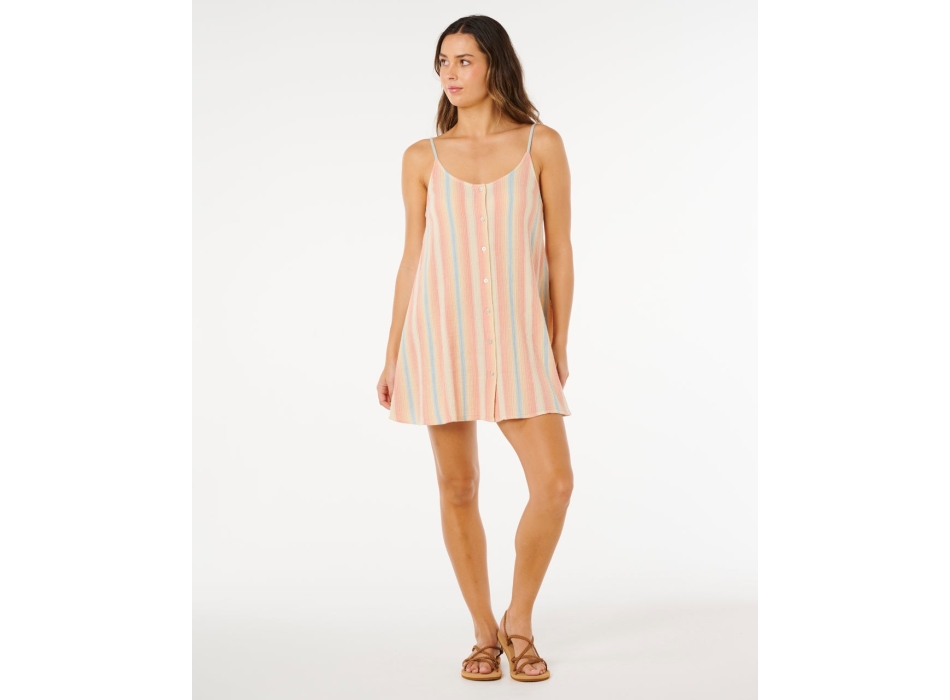 RIP CURL VESTITO SURF SIDE SHIRRED DRESS LIGHT GREEN