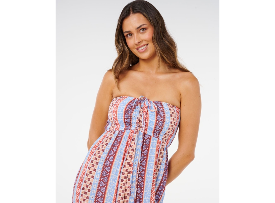 RIP CURL VESTITO VENTURA SHIRRED JUMPSUIT MULTICOLOR