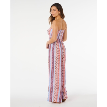 RIP CURL VESTITO VENTURA SHIRRED JUMPSUIT MULTICOLOR