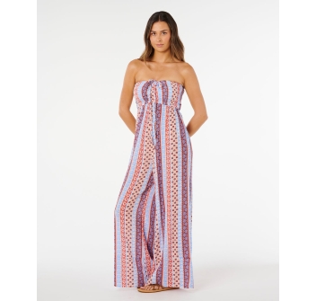 RIP CURL VESTITO VENTURA SHIRRED JUMPSUIT MULTICOLOR