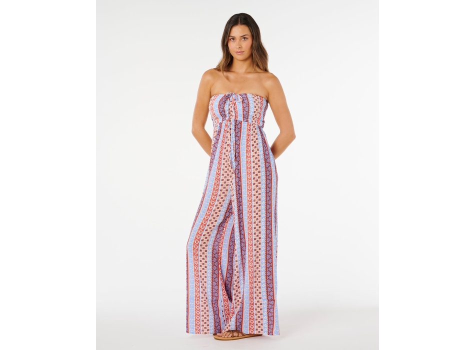 RIP CURL VESTITO VENTURA SHIRRED JUMPSUIT MULTICOLOR