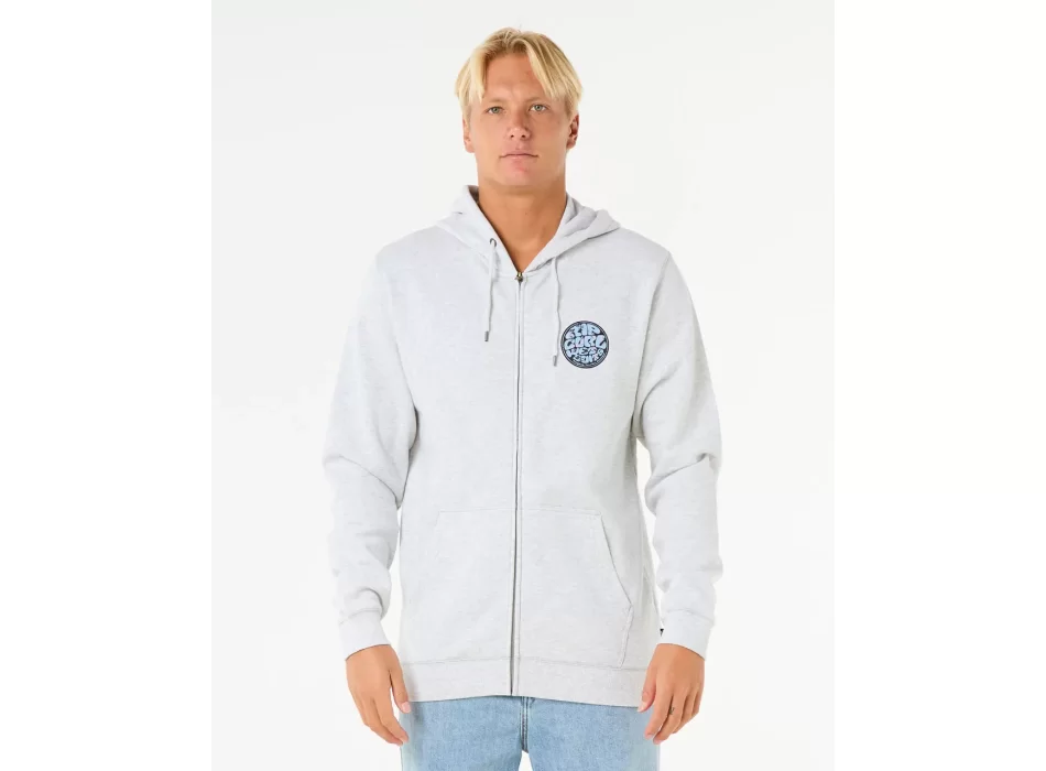 RIP CURL WETTIE PASSAGE ZIP FELPA CON CAPPUCCIO GREY HEATHER
