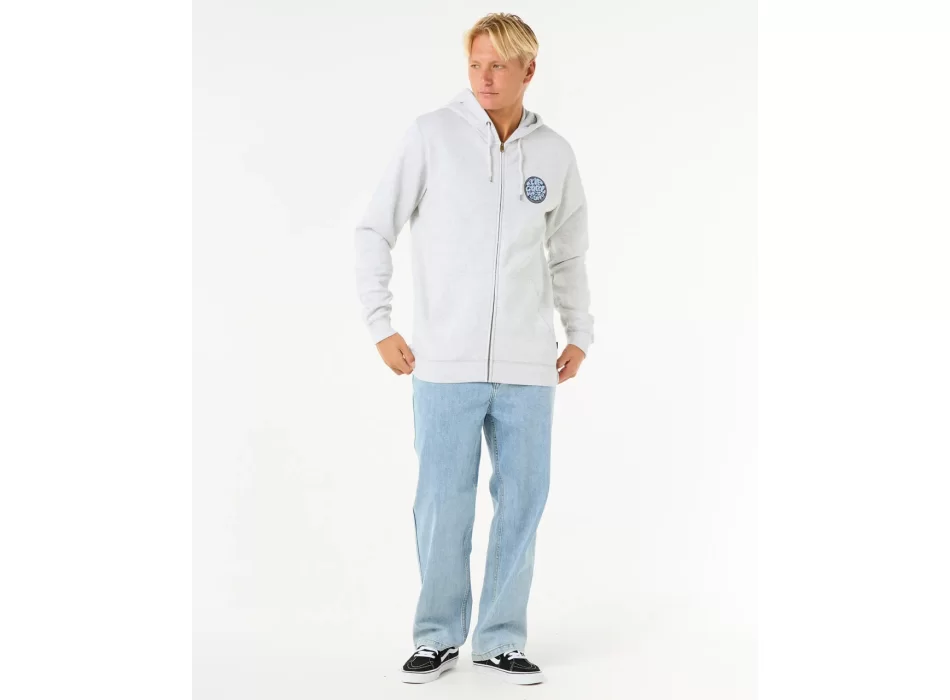RIP CURL WETTIE PASSAGE ZIP FELPA CON CAPPUCCIO GREY HEATHER
