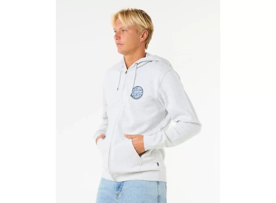 RIP CURL WETTIE PASSAGE ZIP FELPA CON CAPPUCCIO GREY HEATHER