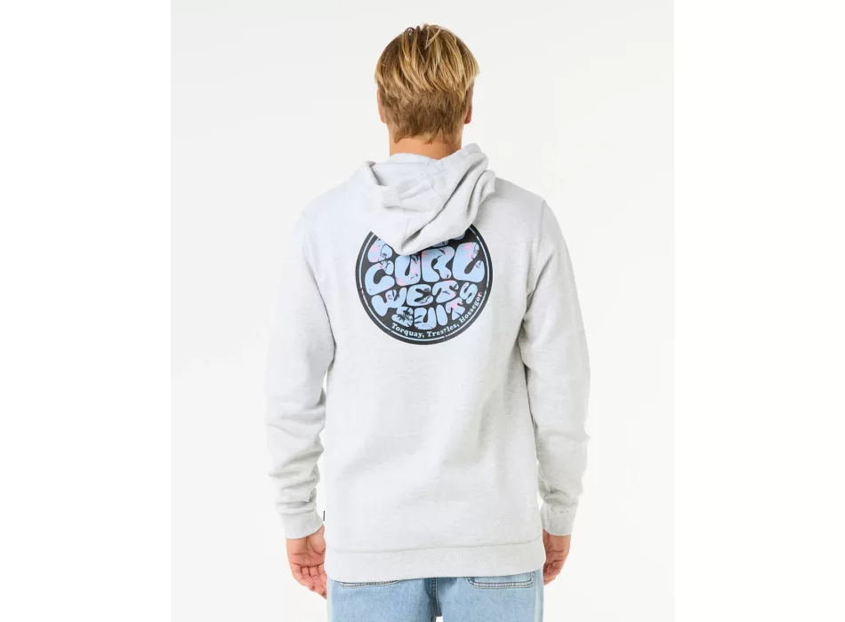 RIP CURL WETTIE PASSAGE ZIP FELPA CON CAPPUCCIO GREY HEATHER