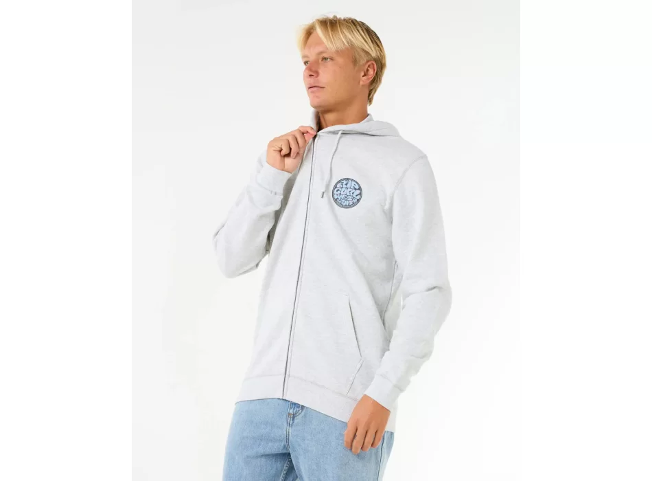 RIP CURL WETTIE PASSAGE ZIP FELPA CON CAPPUCCIO GREY HEATHER