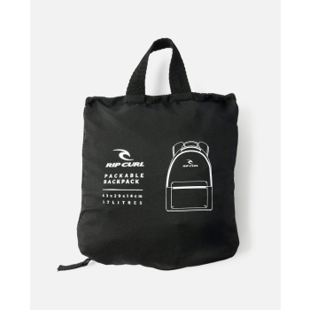 RIP CURL ZAINO PACKABLE BACKPACK 17L BLACK