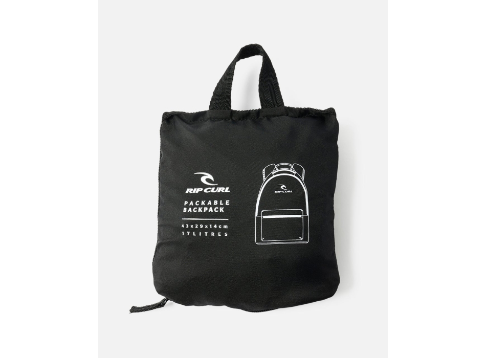 RIP CURL ZAINO PACKABLE BACKPACK 17L BLACK