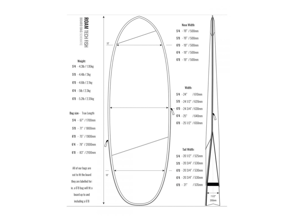 ROAM 6'4" SACCA TECH BAG HYBRID FISH