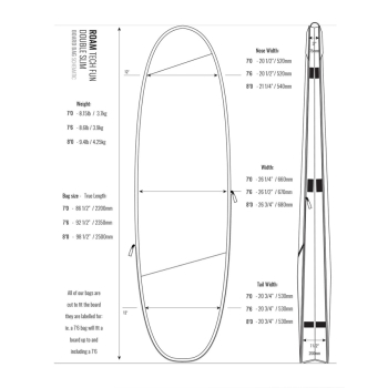 ROAM 7'6" SACCA DOPPIA SLIM TECH BAG FUNBOARD