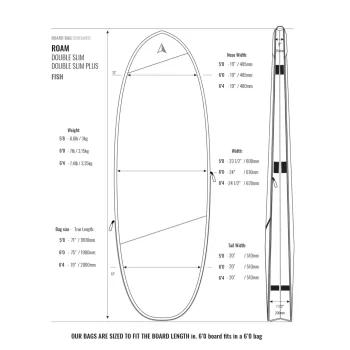 ROAM 8'0" SACCA DOPPIA SLIM TECH BAG FUNBOARD