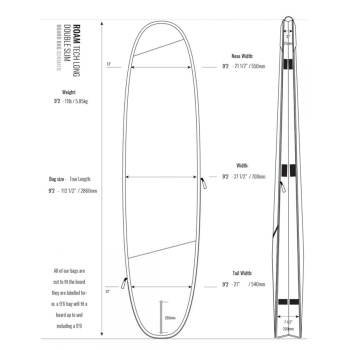 ROAM 9'2" SACCA DOPPIA TECH BAG LONGBOARD