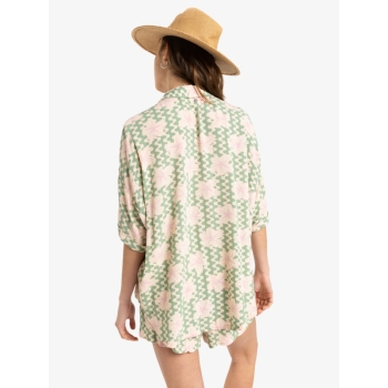 ROXY CAMICIA BEACH NOSTALGIA BASIL PARTY WAVES VERDE