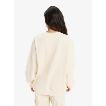 ROXY LINEUP OVERSIZED FELPA GIROCOLLO PARCHMENT