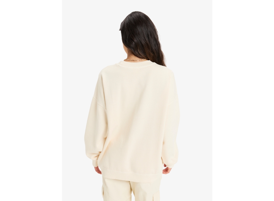 ROXY LINEUP OVERSIZED FELPA GIROCOLLO PARCHMENT