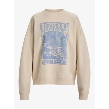 ROXY LINEUP OVERSIZED FELPA GIROCOLLO PARCHMENT