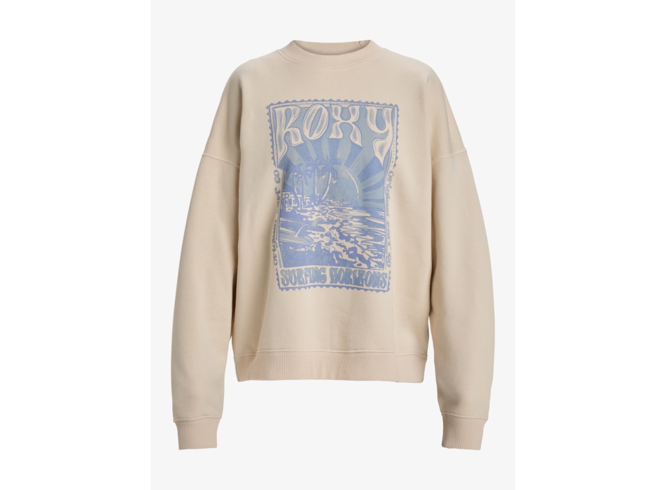 ROXY LINEUP OVERSIZED FELPA GIROCOLLO PARCHMENT
