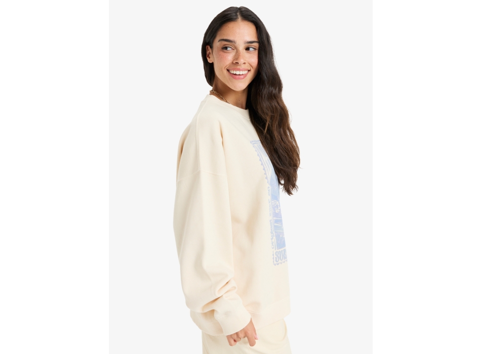 ROXY LINEUP OVERSIZED FELPA GIROCOLLO PARCHMENT