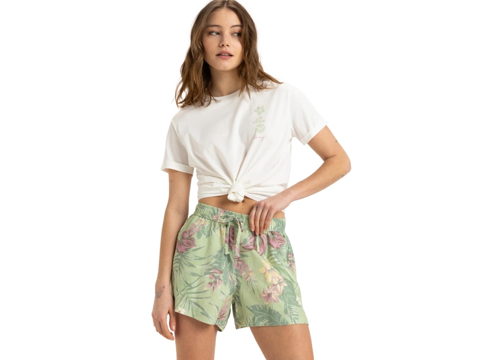 ROXY PANTALONCINO SHORT LEKEITIO BREAK MID PRINTED FOAM GREEN COASTAL BREEZE