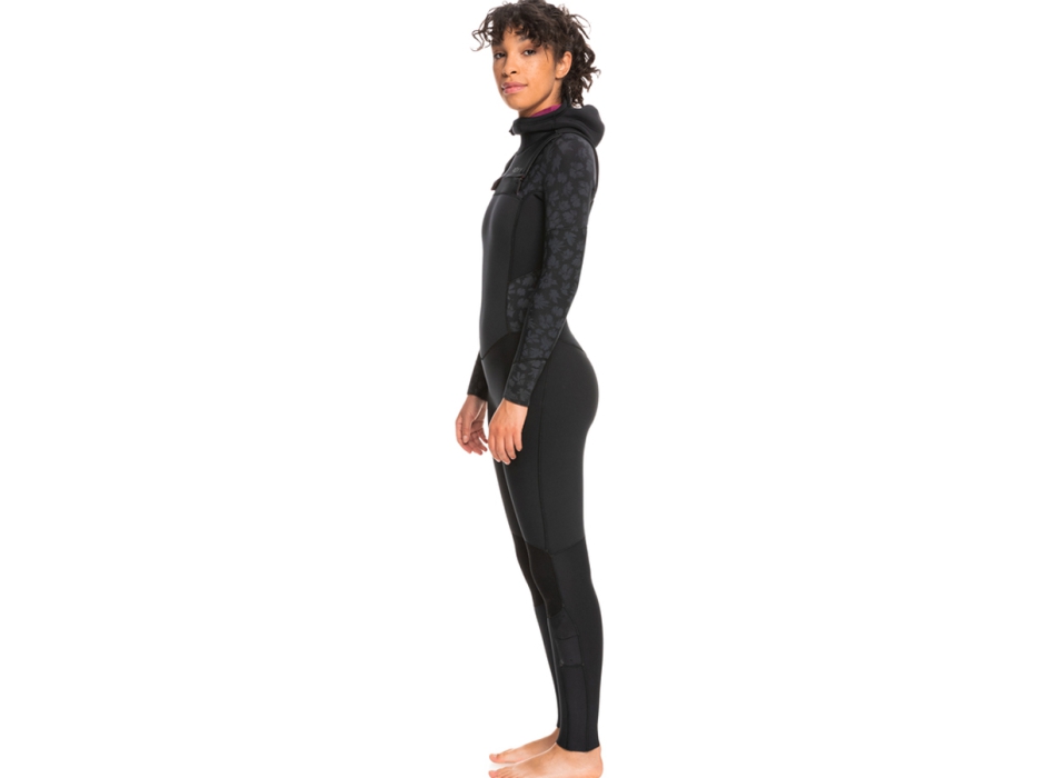 ROXY SWELL SERIES 5/4/3 FRONT ZIP MUTA INTERA CON CAPPUCCIO DONNA JET BLACK