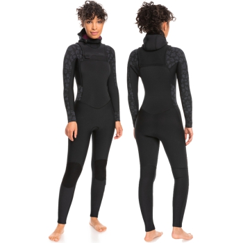 ROXY SWELL SERIES 5/4/3 FRONT ZIP MUTA INTERA CON CAPPUCCIO DONNA JET BLACK
