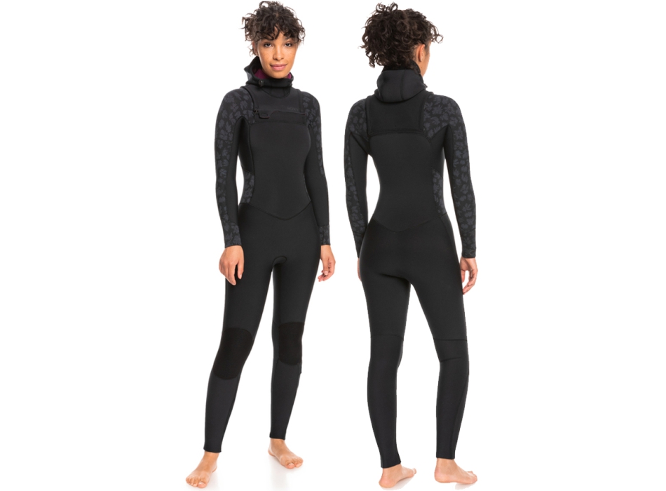 ROXY SWELL SERIES 5/4/3 FRONT ZIP MUTA INTERA CON CAPPUCCIO DONNA JET BLACK