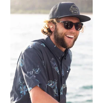 SALTY CREW BREEZER PERF BUTTON UP CAMICIA MANICHE CORTE UPF50+ PHANTOM