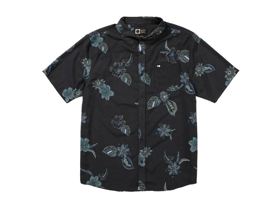 SALTY CREW BREEZER PERF BUTTON UP CAMICIA MANICHE CORTE UPF50+ PHANTOM