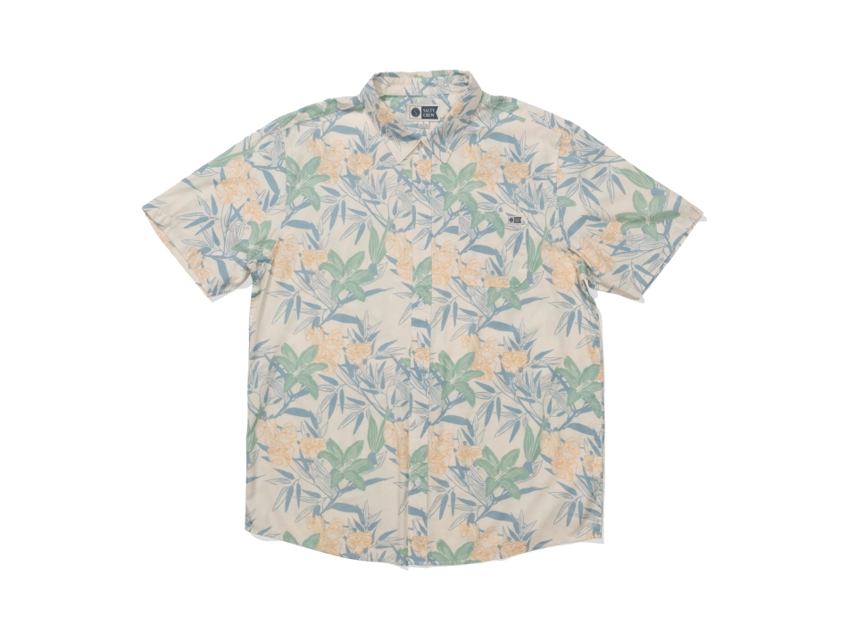 SALTY CREW CREW BOTTOM UP CAMICIA MANICHE CORTE OFF WHITE